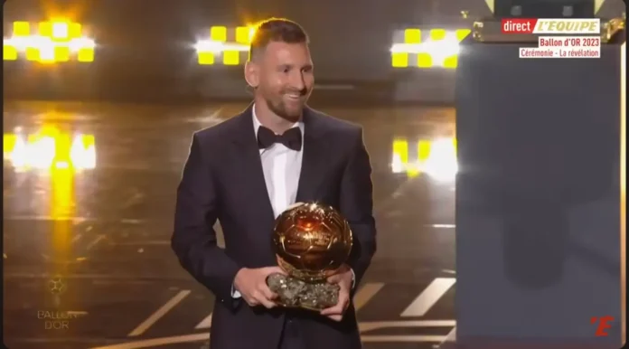 Lionel Messi , Ballon d'or 2023 @ Capture d'Ã©cran L'Equipe Youtube