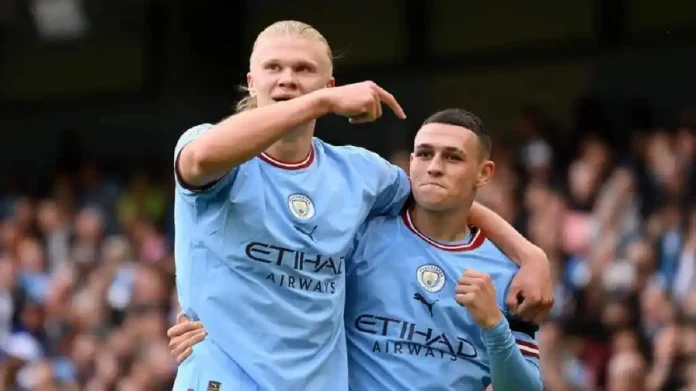 Erling Haaland et Phil Foden triple buteur contre Manchester United ce dimanche 2/10/2022 en Premier League