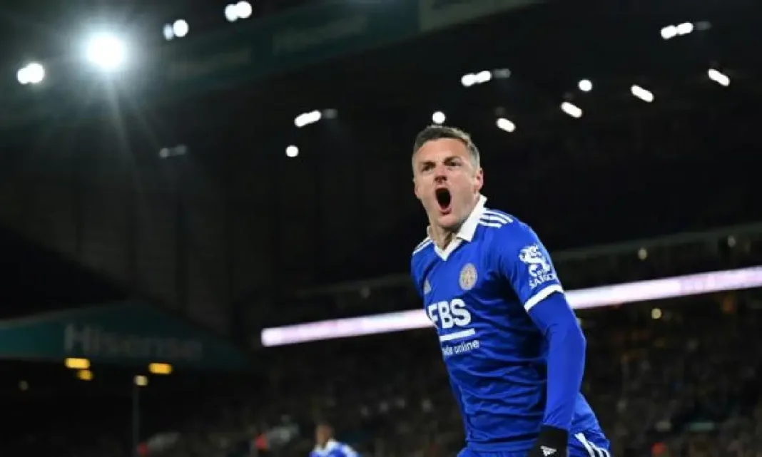 l'attaquant de Leicester City Jamie Vardy (Oli SCARFF)